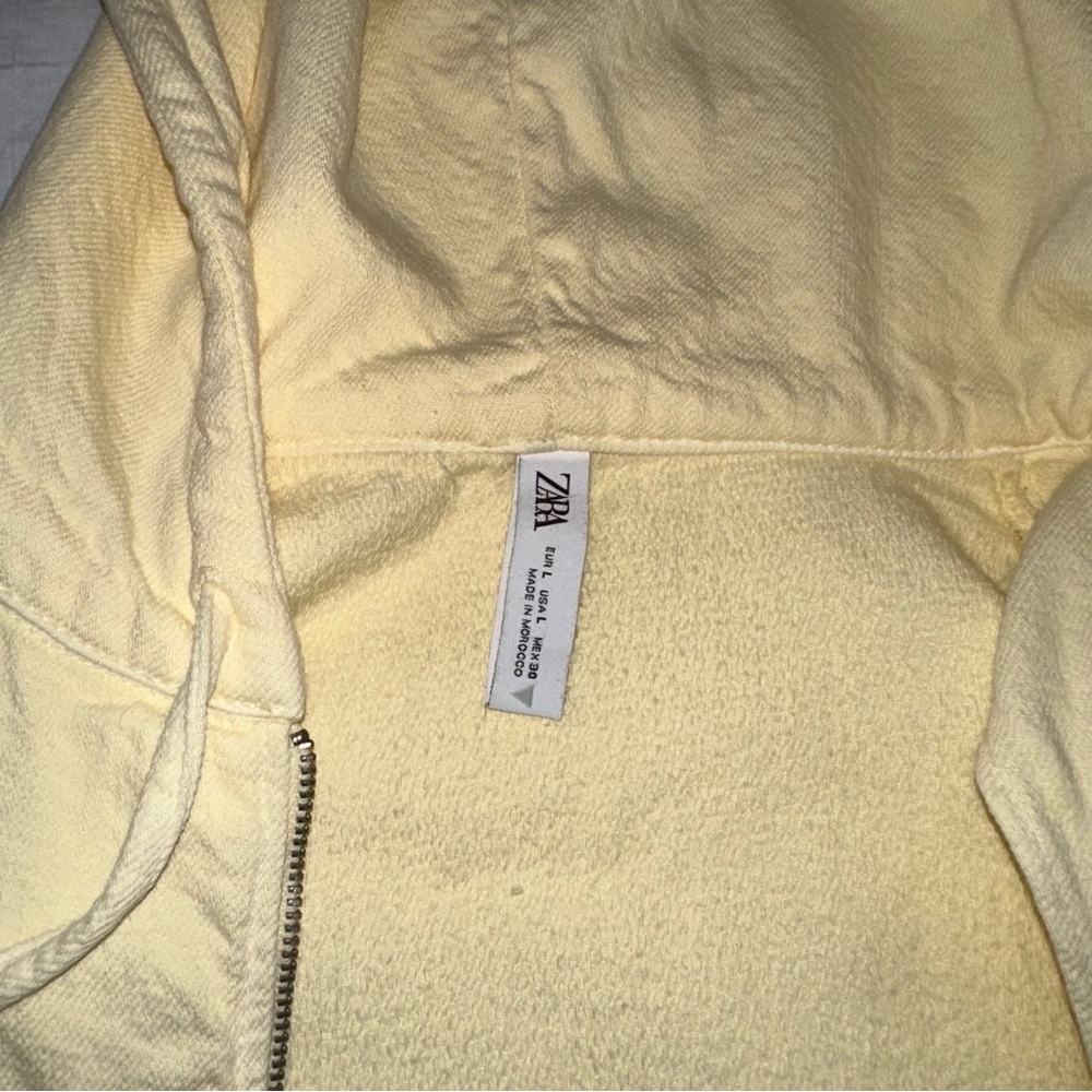 Zara yellow cropped zip up jacket